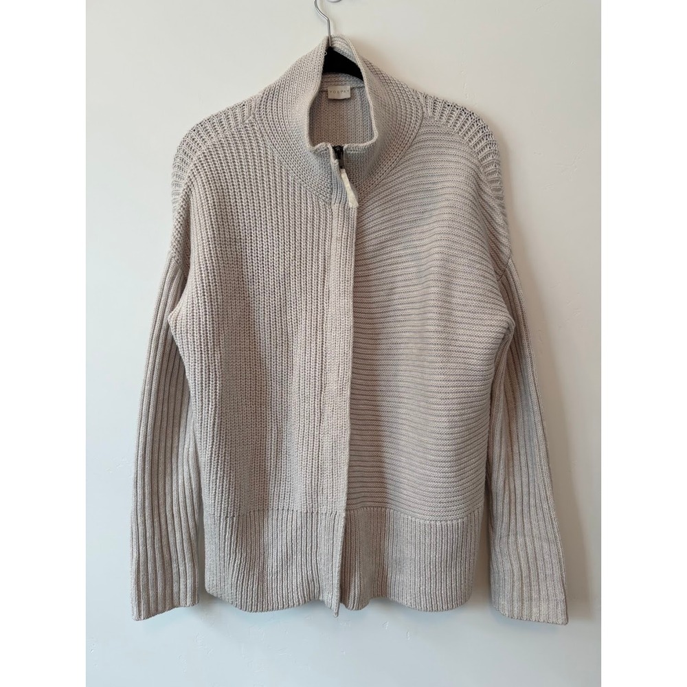 Poetry Cotton Linen Blend Full Zip Sweater